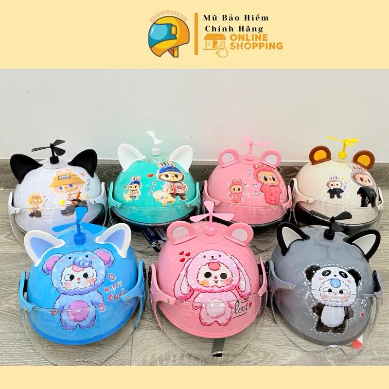 Mũ Bảo Hiểm Trẻ Em ĐẠT CHUẨN Labubu Baby Three Cappypara Kính Càng_ FREESHIP _Cao Cấp chính hãnġ_ Helmet