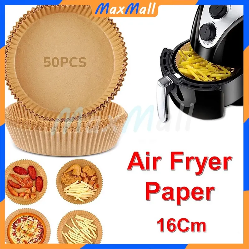 Air Fryer Paper  50 Pcs Kertas Alas Airfryer Baking Paper Tahan Minyak Sekali Pakai Murah kertas air fryer Anti Lengket Tahan Minyak baking paper Kertas Alas Air Fryer Baking Paper