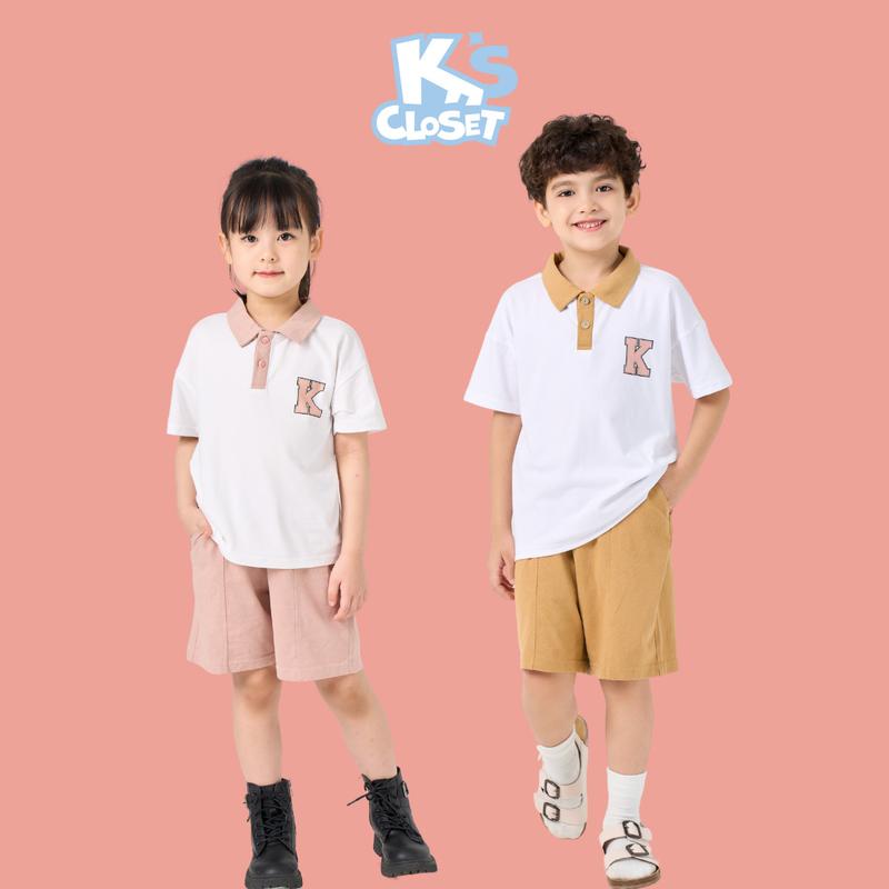 K's Closet - Bộ Quần Áo Cộc Tay Cổ Đức Chất Liệu Vải Cotton Cho Bé Trai Và Bé Gái (2-10 tuổi) từ 10kg - 55kg E015FOS