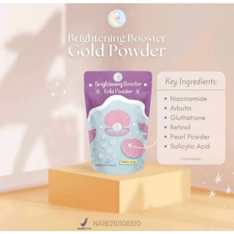 BRIGHTENING POWDER GOLD BOOSTER (SERBUK PEMUTIH) KEFIR COLLAGEN SERBUK GOLD BADAN PEMUTIH BADAN