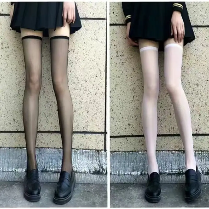 Tất Cao Đến Đầu Gối Đùi Cho Nữ, Hàng Mới Về, 1 / 2 Đôi, Phong Cách Lolita, Ren Ngọt Ngào, Tất Dài, Màu Đen Và Trắng, Quần Legging Bó Sát, Thích Hợp Cho JK, Mỏng Và Trong Suốt, Tất Bắp Chân 1