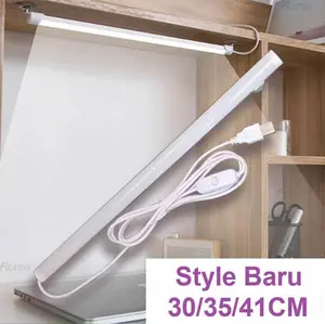 Lampu Neon Panjang Strip Tabung LED USB Belajar Kerja Rumah Dapur Komputer Cahaya Portable Tempel Laptop