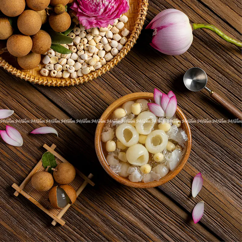 Combo 2 set Chè Long nhãn Hạt sen Tuyết yến 94Farm Nước Trà, Tea 4