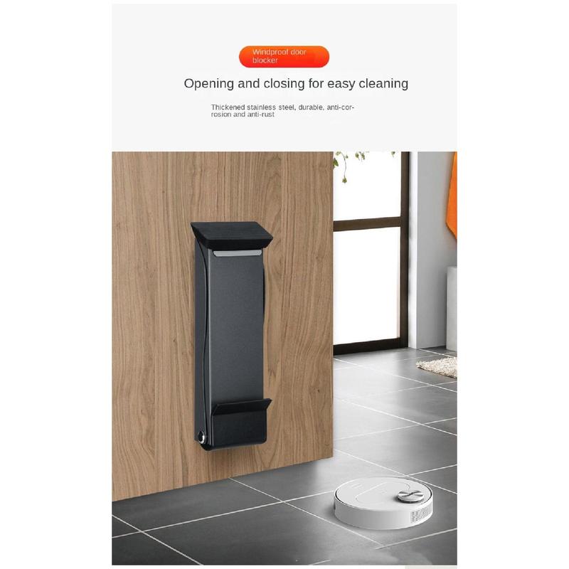 Product Introduction of New Stainless Steel Folding Door Stop Self Adhesive No Drilling Door Wedge Anti-collision Sound Dampening Door Holder Door 30