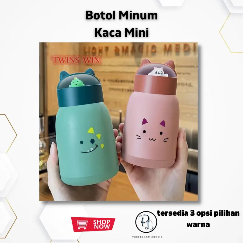 Botol  Minum Kaca Mini / Gelas Anak Tumbler Karakter 360mL 0
