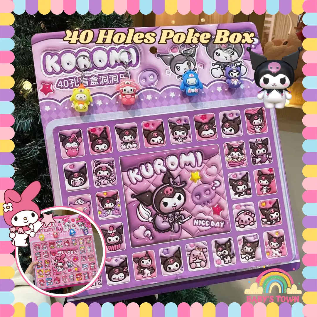 40PCS 3D Blind Box Keychains Mystery Gift Box Suprise Labubu Sanrio Kuromi Baby Three Toys Packaging Cartoon Cute Hole Poke Pendant Collectible Kawaii Aesthetic Birthday Christmas Girls Doll Ornaments Kotak Buta Ranti Kunci Anak Patung