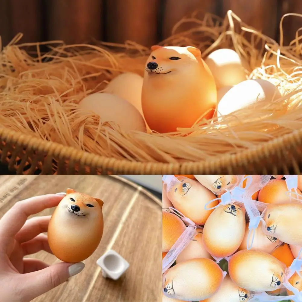 Đồ Trang Trí Bàn Hình Quả Trứng, Shiba Inu Thực Tế, Đồ Trang Trí Liên Minh Trứng Chó, Cho Gia Đình Và Văn Phòng, Vui Nhộn, L9M0