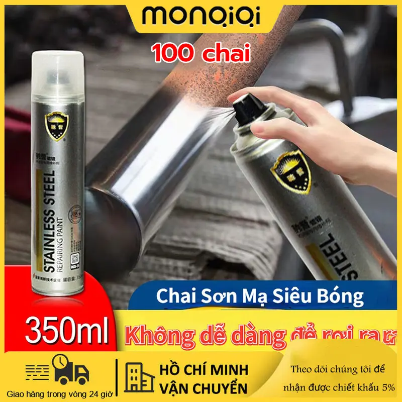 Monqiqi combo 100 chai xịt chống rỉ sét, ố vàng màu xám bạc Crom sáng bóng như mới 0
