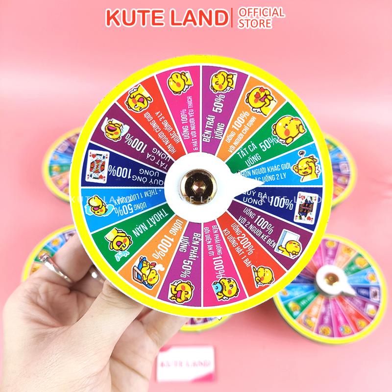  Vòng quay ăn nhậu mini 10 cm để bàn vui nhộn 16 ô Drinking Game Roulette uống rượu bia giải trí xả stress 