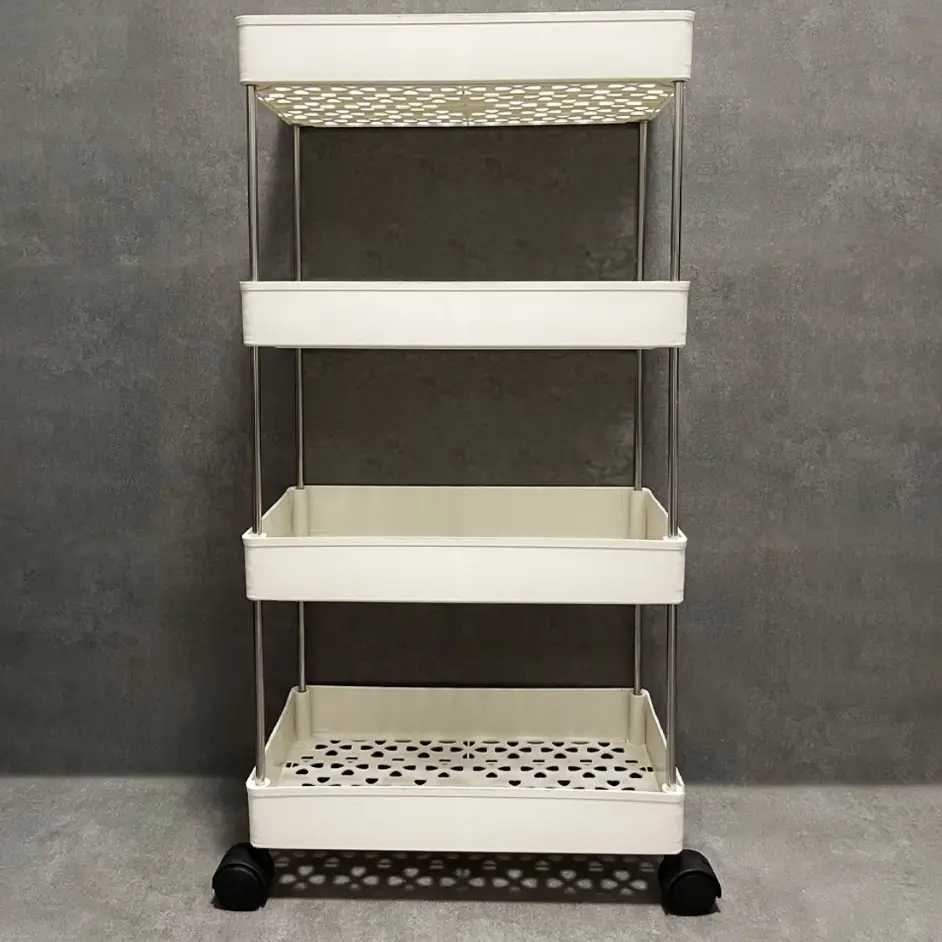 ￼Kệ Đựng Đồ Đa Năng 4 Tầng Có Bánh Xe Đẩy Chuyên Dụng Cho Spa, Phòng Tắm, Bếp Chất Liệu Inox Cao Cấp Kitchen