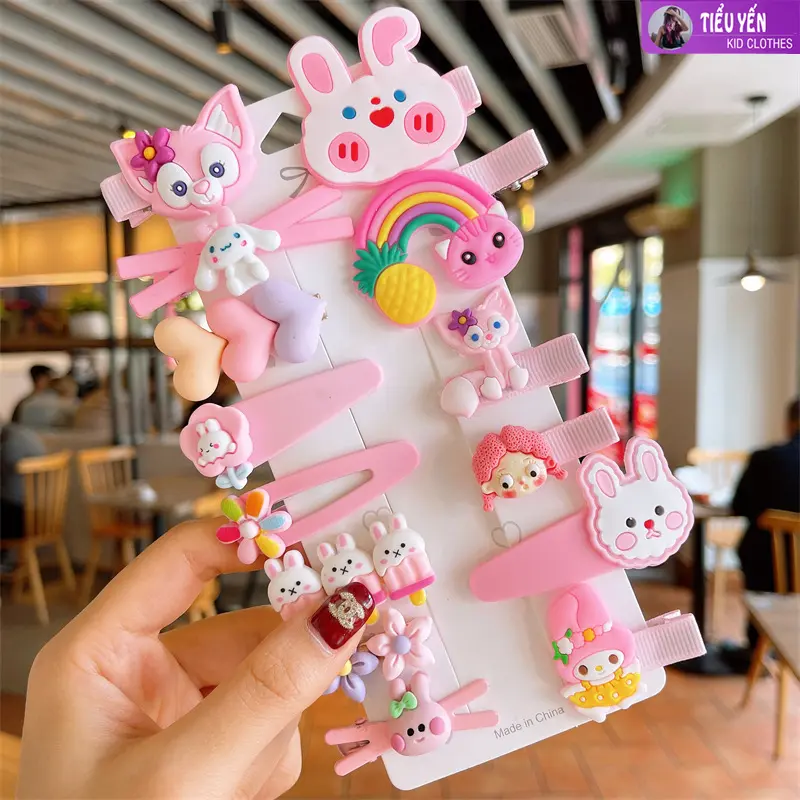 [Tiểu Yến KID] YP006-Bảng 14 kẹp tóc  5 màu cho bé gái