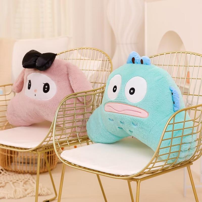 Product Introduction of Comfortable Kuromi My Melody Back Cushion Very Soft Pom Pom Purin Hangyodon Throw Pillow Sofa Bed Lumbar Support Cushion Girl 13