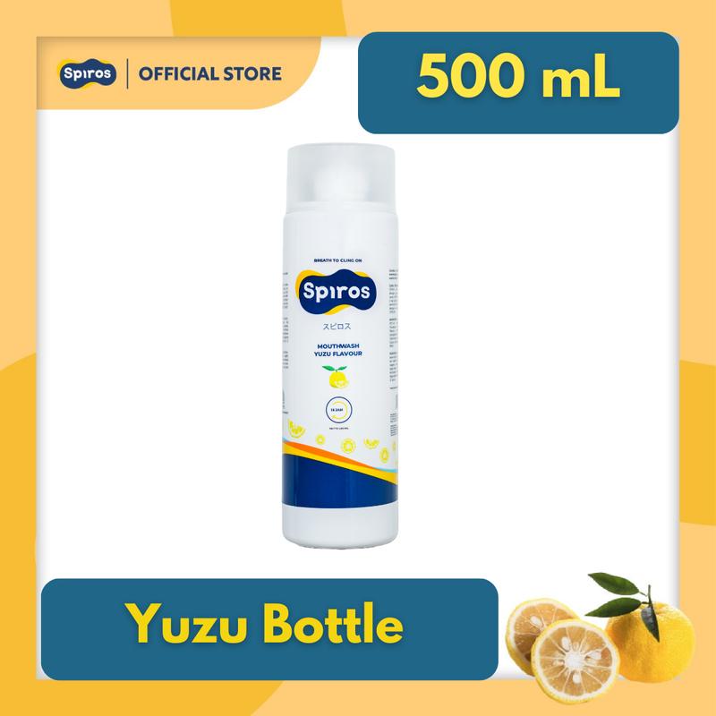 Spiros Mouthwash Yuzu Flavour Bottle 500 mL - Obat Kumur Penghilang Bau Mulut Ampuh 0