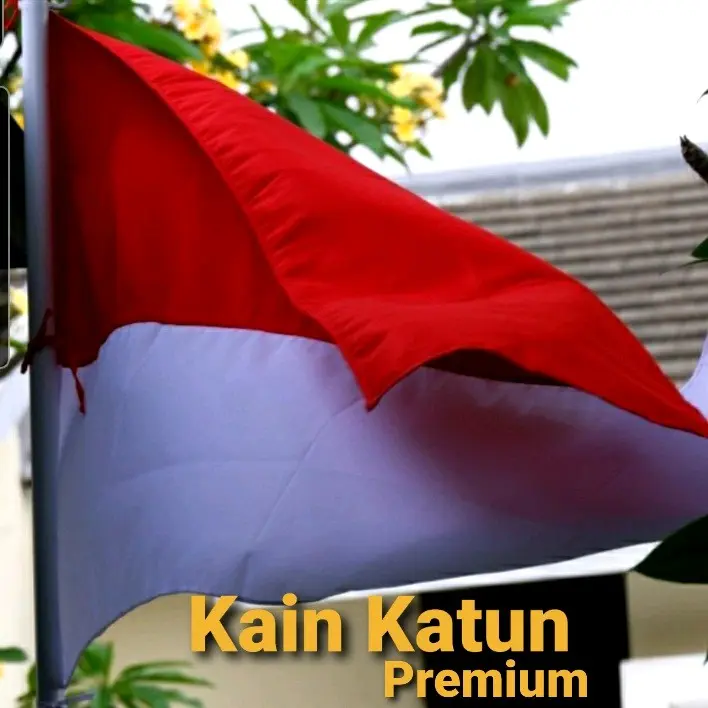 Bendera Merah Putih bahan Kain KATUN PREMIUM tebal & halus || 60x90cm & 80x120cm