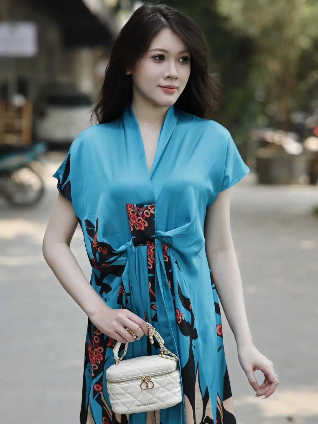 B13 - Váy lụa trung niên che khuyết điểm cực tốt khi đi chơi , dự tiệc . Mã B13 Nữ Women