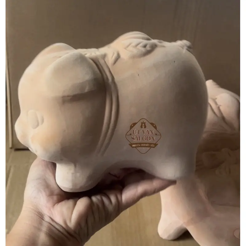 Ống Tiết Kiệm Đựng Tiền Ống Heo Size L Dài 24cm - Heo Đất Mộc Chưa Tô 5