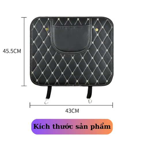Tấm Chắn Lưng Ghế Ô Tô Da PU - Đệm Lót Bảo Vệ Lưng Ghế Ô Tô Có Lô gô Theo Hãng Xe 1