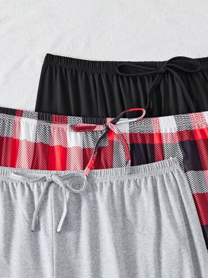 Product Introduction of 【Plus Size】 Plaid Print Pajama Pants, Casual Comfy Trousers for Daily Wear, Women's Sleepwear for All Seasons 4