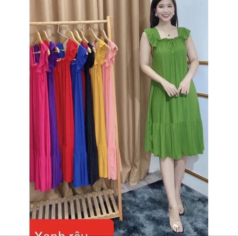 ĐẦM THUN LẠNH CÁNH TIÊN FOM SUÔNG FREESIZE DƯỚI 70KG MỀM MÁT 2