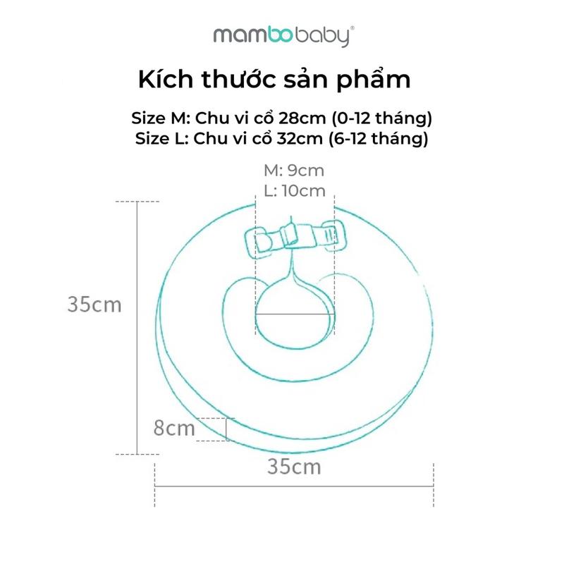 Product Introduction of Phao cổ cho bé sơ sinh tập bơi chính hãng Mambobaby, chống lật, không bơm hơi, đặc ruột cho bé 0-6 tháng-1 tuổi cao cấp 9