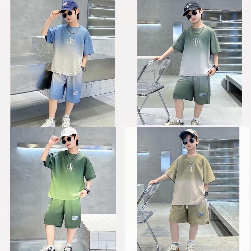 Combo 4Bộ chỉ 169K bộ loang bé trai (ko túi) có 4 màu  cho bé .Đủ size 8-39Kg Chất liệu thun lạnh thái mềm,mịn mát.