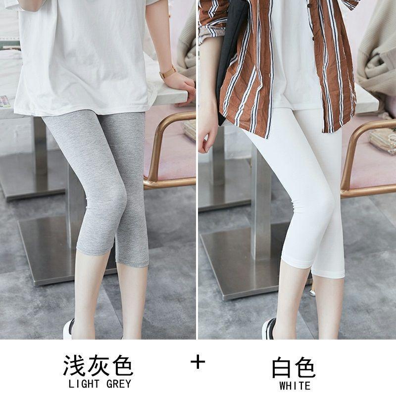Quần lửng nữ, quần legging mỏng mùa hè, dáng ôm, 7 / 8 quần cotton, co giãn, Ngoại Cỡ, được thu thập bởi 3732 người 5