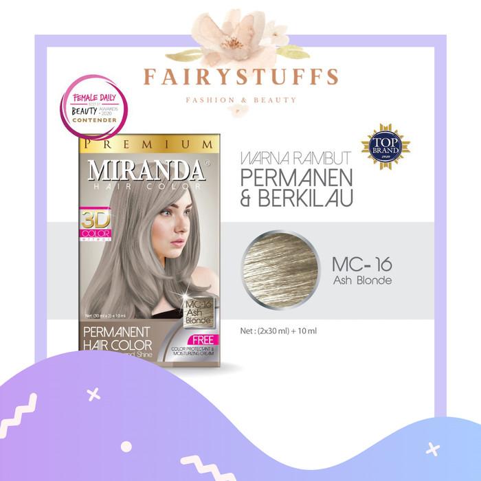 Miranda Hair Color Premium Cat Pewarna Rambut Miranda MC 16 Ash Blonde 2