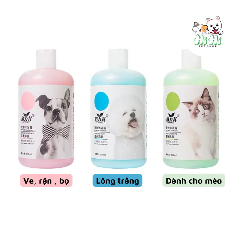 Combo dụng cụ tắm và sữa tắm Dorrikey 510ml cho chó mèo 3