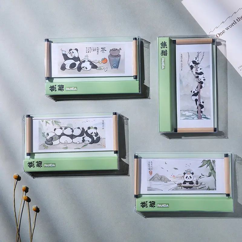 Magnet Peti Sejuk, Budaya Chengdu Baharu, Rekaan Panda Comel, Magnet Tatal, Cenderamata Pemandangan Pelancong, Magnetik, untuk Peti Sejuk