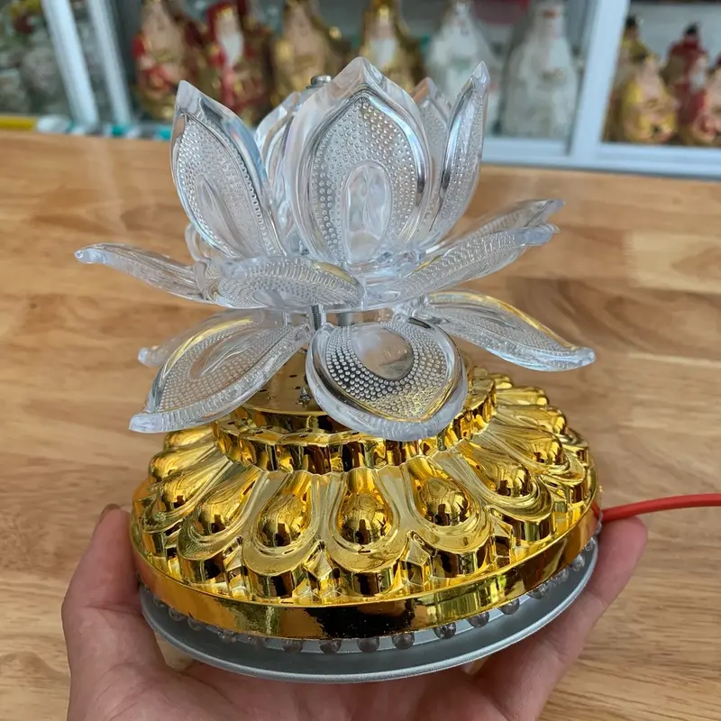 Đèn hoa sen - đèn led- 7 màu - đèn hoa sen xoay 4
