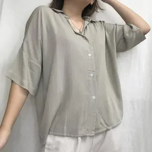 Alea Blouse Crinkle - Kemeja Wanita - Atasan Wanita - Blouse - Kemeja Polos