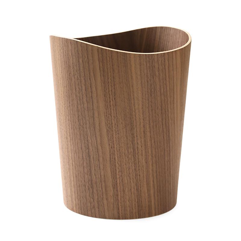 for Creative Storage Wooden Trash Can Home Bucket Garbage Bin Hotel Living Room Office Wastebasket Cans Nordic Recycling 7