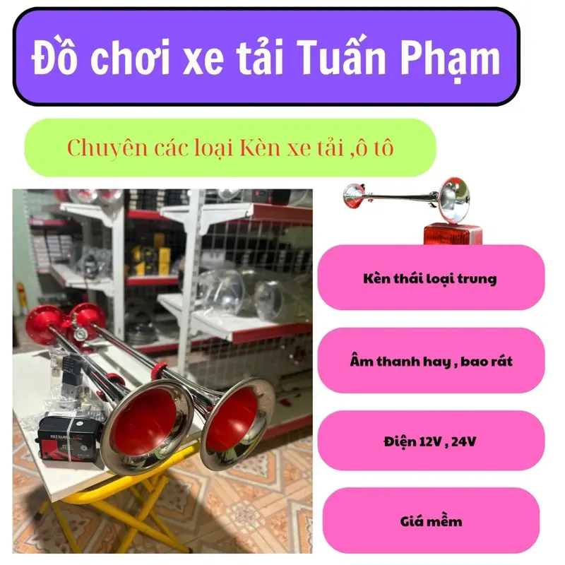 Kèn thái fake 12/24V(chưa kèm NHẠI,ROLE)