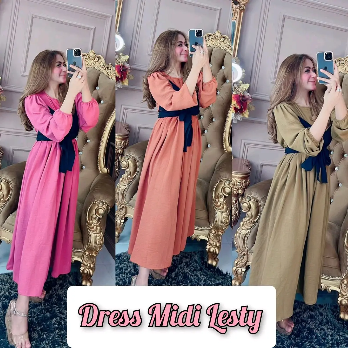 Dress Midi Vest Lesti kejora