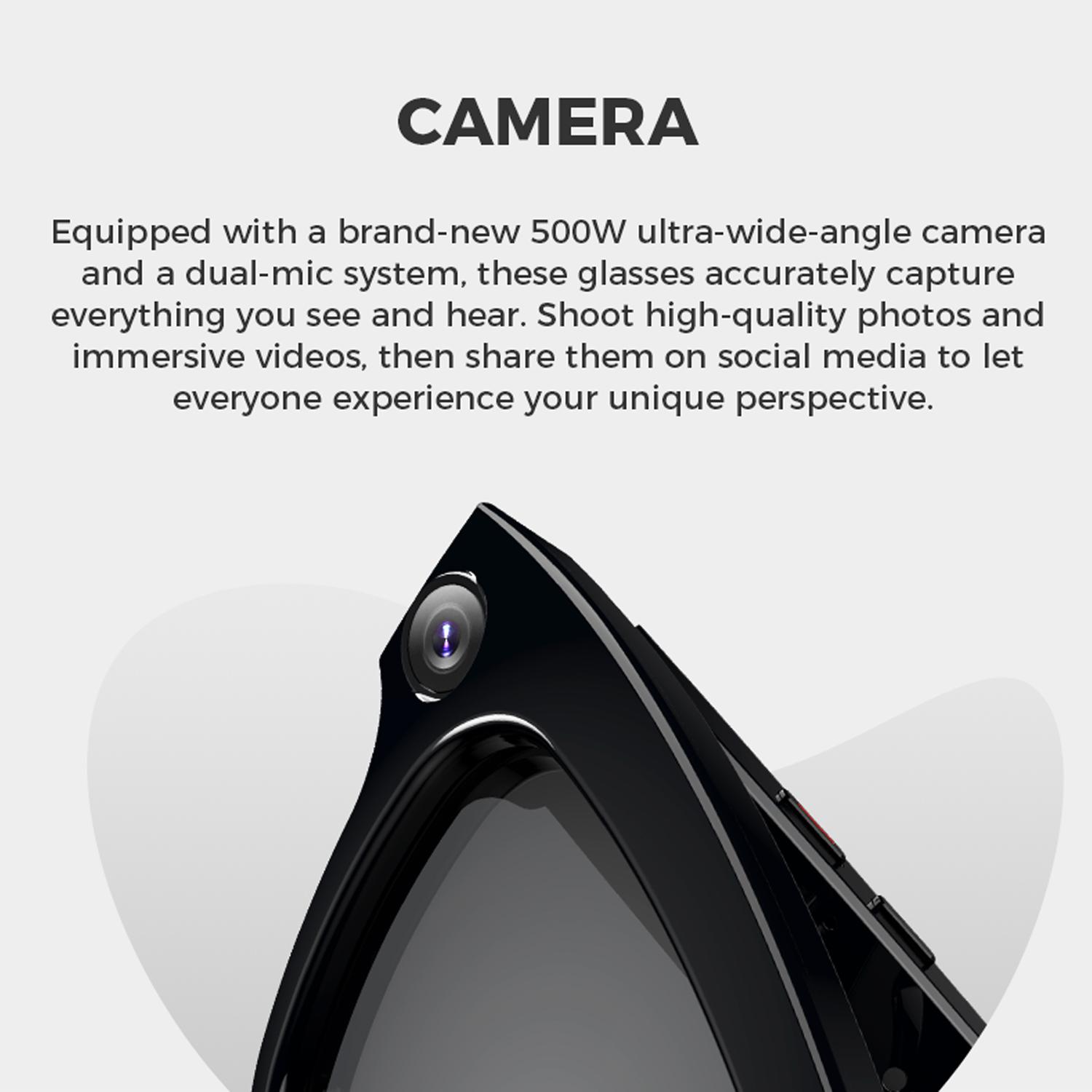 AI Smart Glasses Built-in HD Camera Anti-UV Sunglasses Video Recorder Shooting Glasses Bluetooth Call Voice Assistant Camcorder - Image 2