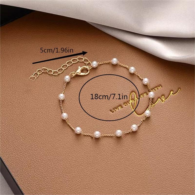 Product Introduction of Mini Summer Pearl Bracelets for Women Fashion Silver Color Adjustable Elegant Pearls Bangle Fine Wedding Banquet Jewelry Gifts 1