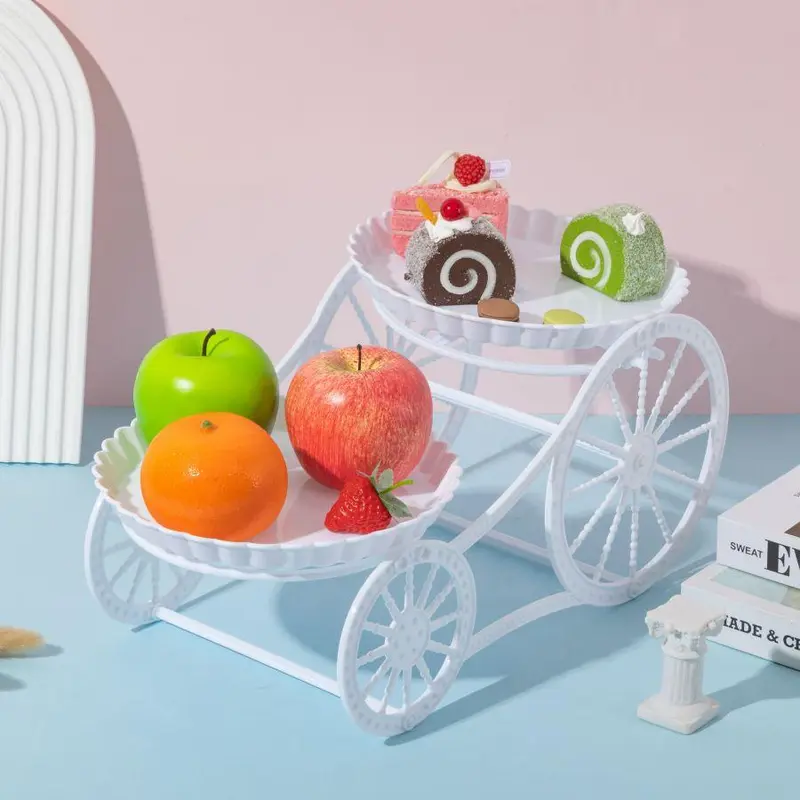 Carriage Design Cake Display Stand, 1 Pair Foldable Carriage Design Fruit Dessert Display Stand, Home Organizer for Wedding Birthday Party 2