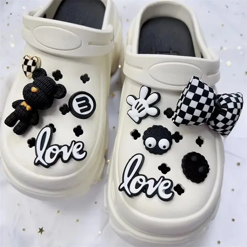 New Cave Shoes DIY Accessories Bow Bear Decorations Accessories shoe Charms Removable Shoe Buckle Kids Boys Women Girls Gifts