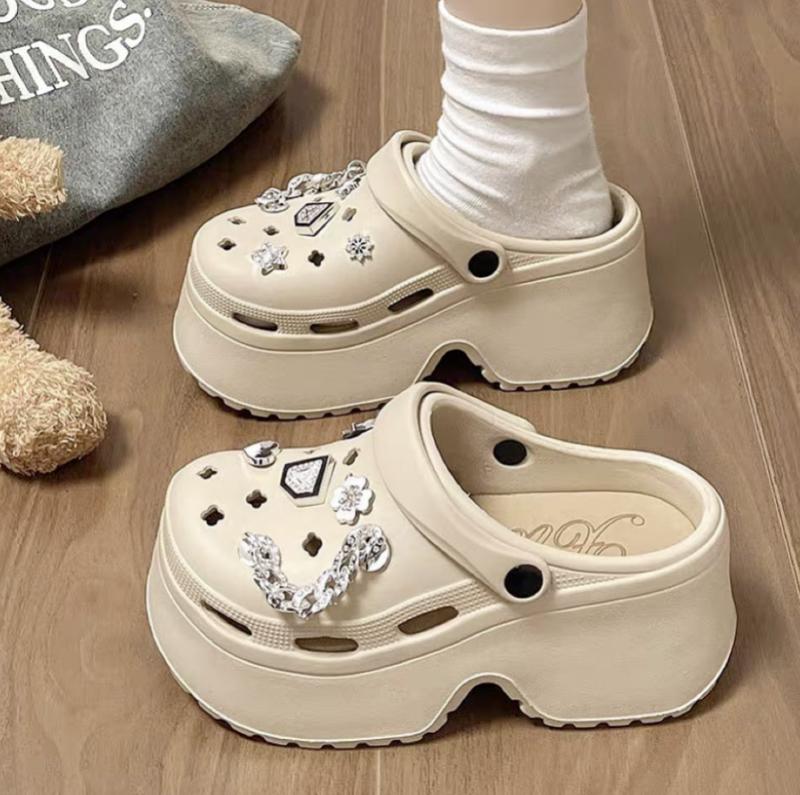 Dép Sục Nữ 6cm Đế Cao Siêu Dễ thương Kèm Bộ Sticker Charm - HapuA45 GiàY DéP