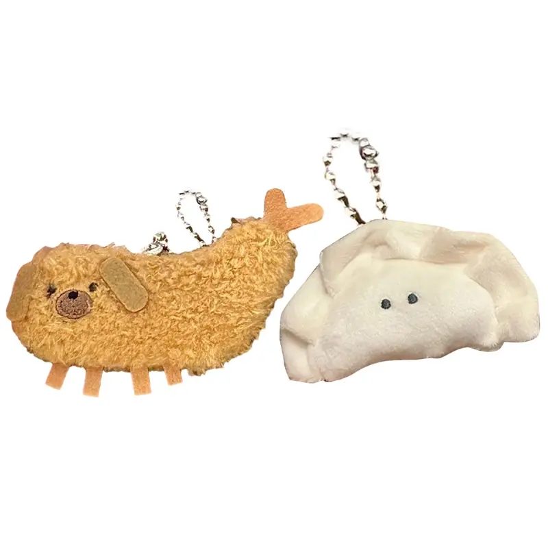 Dây Chuyền Chìa Khóa Mặt Dây Chuyền Bánh Bao Tempura, Chất Liệu Nhồi Bông Búp Bê Nhồi Bông Hoạt Hình, Móc Khóa, Trang Trí Túi 8
