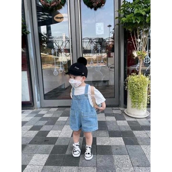 Yếm jean cho bé trai bé gái kèm áo đủ sz từ 6_17kg bososinh