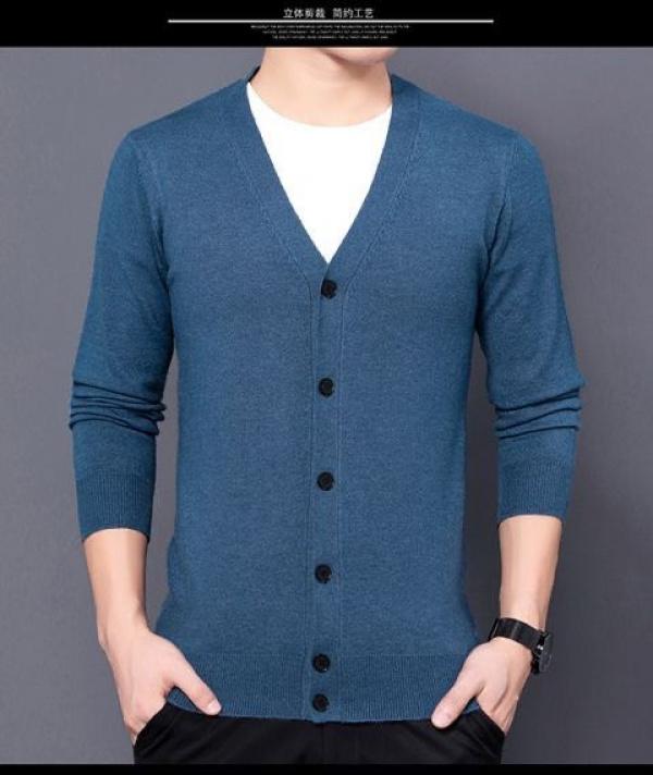 Product Introduction of Áo Khoác Cardigan Len Dệt Kim, Hàng Mới Về, Thích Hợp Cho Mùa Xuân Và Mùa Thu, Phong Cách Thường Ngày Màu Trơn Áo Len Mỏng Cho Nam, Thích Hợp Cho Nam Trung Niên Menswear 4