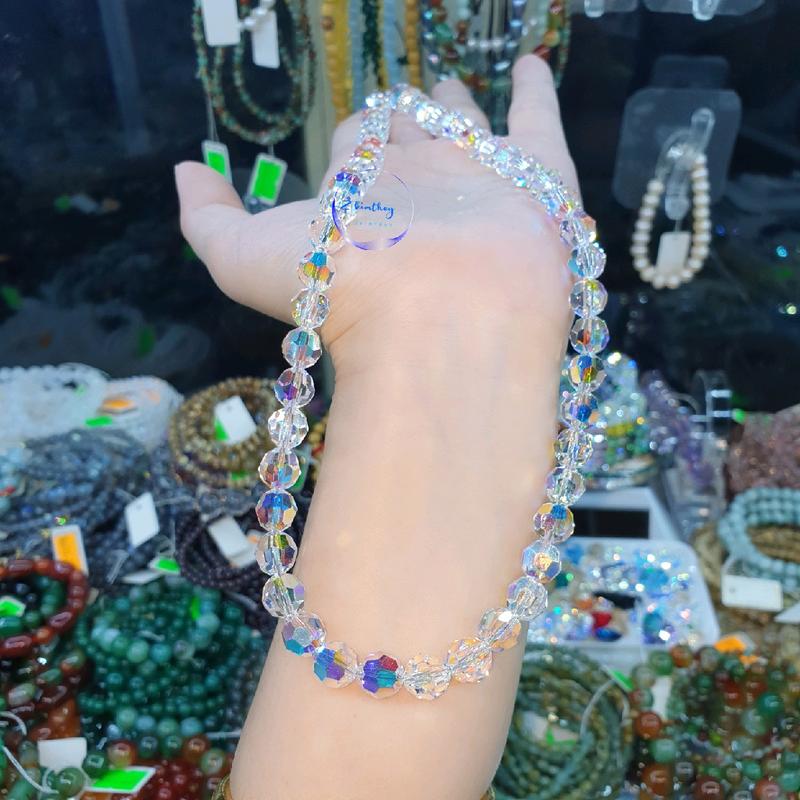 Vòng cổ pha lê Áo cao cấp hạt tròn giác lớn có 3 size hạt 6ly, 8ly, 10ly sáng đẹp sang choker 6