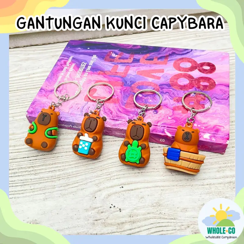 Gantungan Kunci Capybara Premium Hewan Kapibara Aktivitas Boba Mandi Lucu Unik Imut Termurah Grosir Cod 6