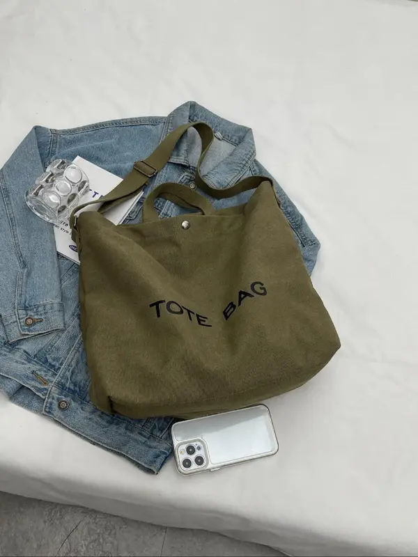 Simple Women's Letter-printed Handbag, Casual Large-capacity Shoulder Bag That Can Be Worn Cross-body, Suitable for Work and School, Fashionable and Versatile Daily Use Bag 7