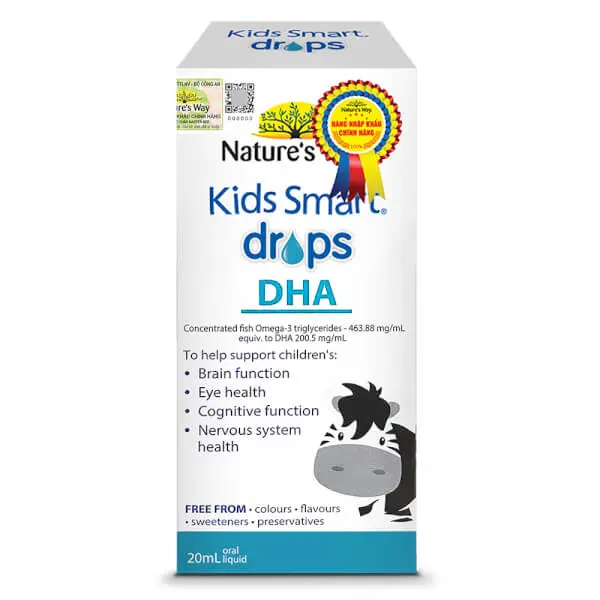 DHA Nature's Way Kids Smart Drops DHA Dạng Giọt  Cho Bé 20ml Men Vi Sinh 0