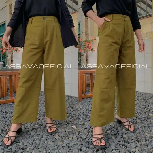 KULOT LINEN HIGHWAIST - YUKA SLIM CULLOTE - KULOT LINEN PREMIUM