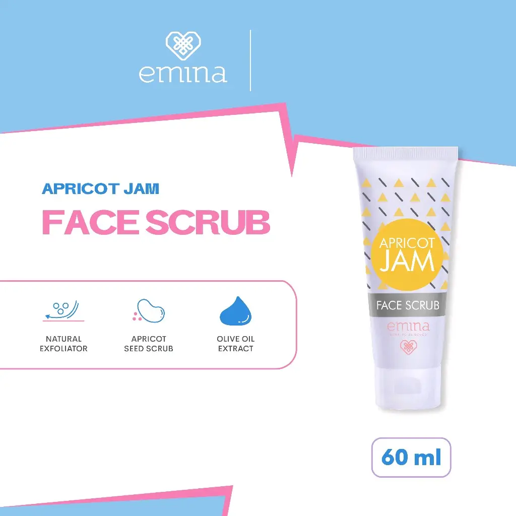 Emina Apricot Jam Face Scrub 60 mL - Scrub Eksfoliasi Wajah