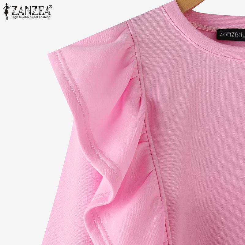 Product Introduction of ZANZEA Women Fashion Ladylike O Neck Pullover Full Sleeve Ruffled Edge Office Casual Sweatshirts * 53