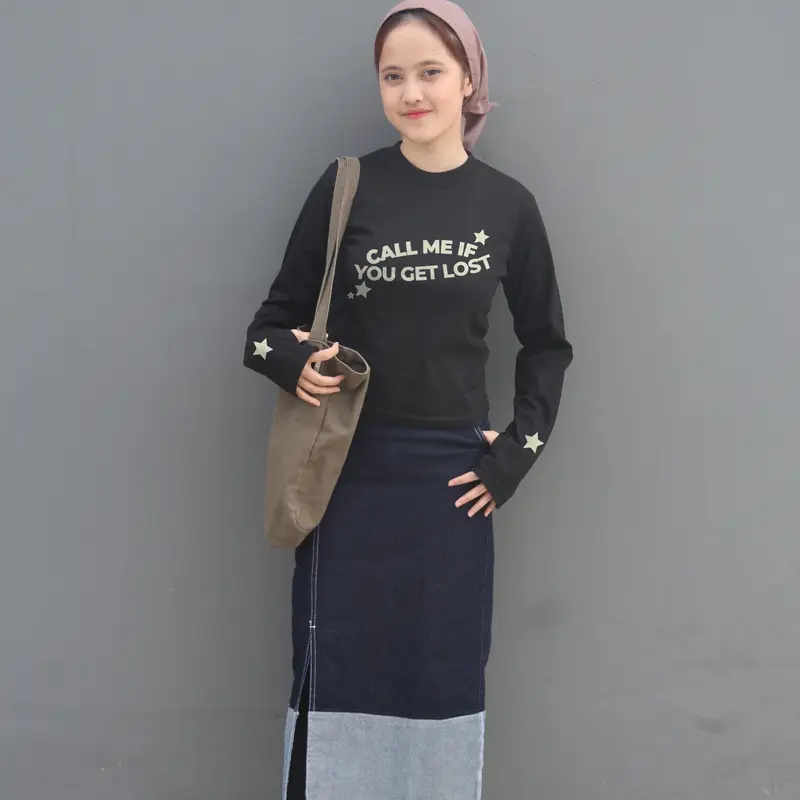 ANAIRA KAOS Y2K CROP LENGAN PANJANG BINTANG LONGSLEEVE KAOS  COMBED 24s 7
